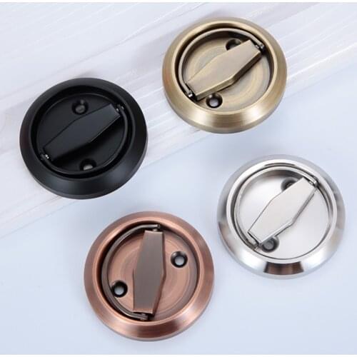 Stainless Steel 304 Corridor Door Locks Doorknobs Cabinet Furniture Hidden Recessed Cup Install Privacy Sliding Door Lock