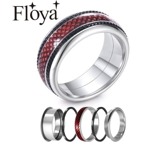 Floya Inner Rings Accessories for Ladies Titanium Stainless Steel Rings Multilayer Bijoux Bague