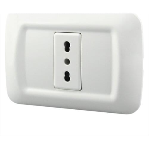 Italian Socket Type 118 PC Panel Italian 16a/10a Three Hole Wall Socket