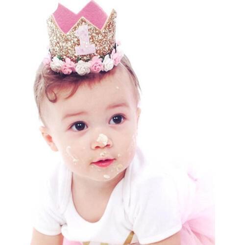 Joy-Enlife baby shower kids birthday crown flower hat baby birthday party decoration 1 2 3 year baby birthday baby shower decor