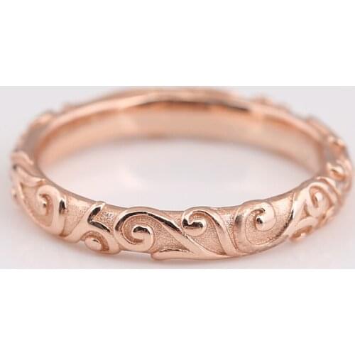 S925 Ring Rose Regal Pattern Rings For Women Wedding Party Gift fit Lady Fine Jewelry