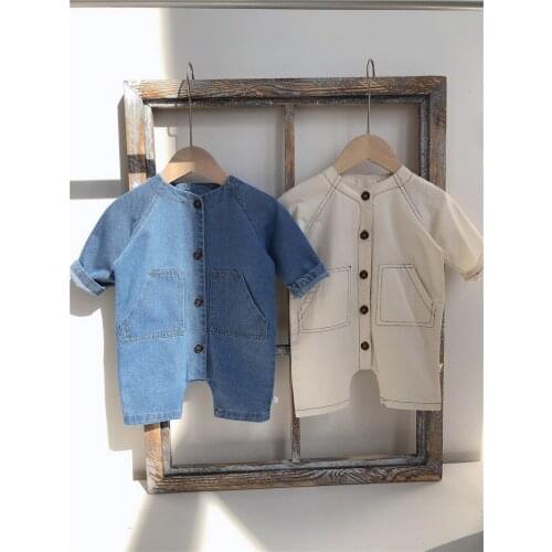 Infant Childrens Long Sleeved Autumn And Winter Baby Denim jumpsuit 13