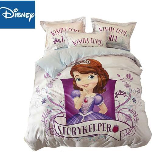 Sofia princess bedding set queen size bedclothes single coverlet king duvet cover for girl bedroom cotton 3d printing hot sale