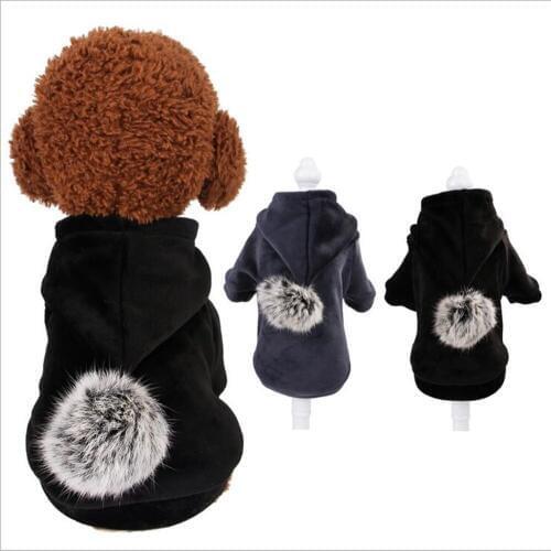 Fashion Dog Sweatshirt New Design Pointed Hat Hairball Soft Breathable Silver Fox Velvet Dog Clothes Warm Comfortable Pet Coat