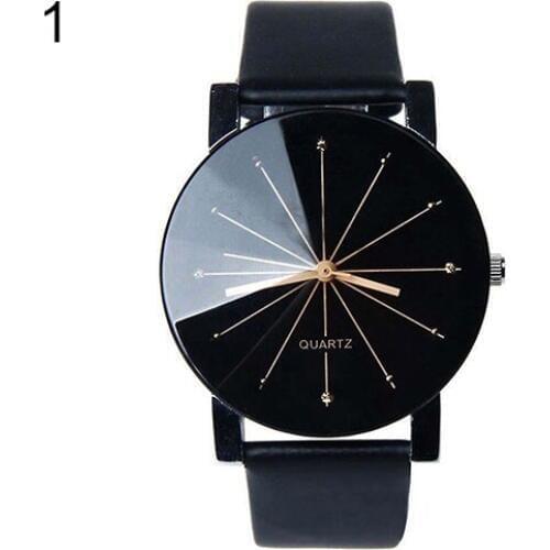 Hot Sales Hot Men Women Fashion Stainless Steel Faux Leather Quartz Sports Dress Wrist Watch AJUK