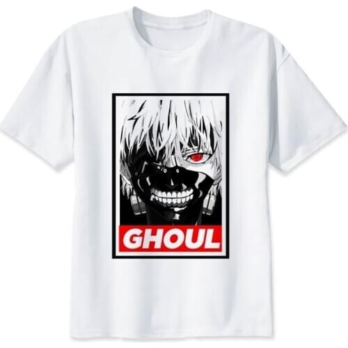 New Womens T-shirt Japanese Tokyo Ghoul Top Female T Shirts Hot Anime Tokyo Ghoul Harajuku O-Neck Streetwear Ladies Clothes