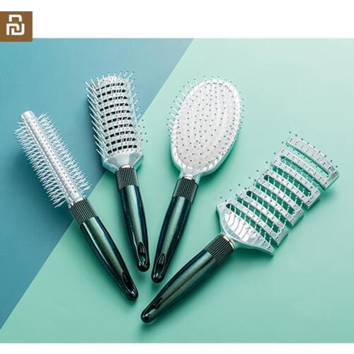 New Youpin JordanJudy Hair curls comb Blowing hair styling Inner buckle Massage comb hair salon Household 4 choices