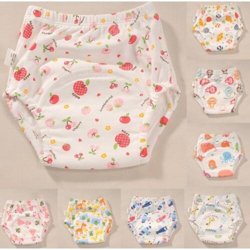 2021 New Arrival Baby Diapers Cartoon Printing Newborn Cloth Diapers Baby Potty Training Pants Reusable Washable Cotton Diapers