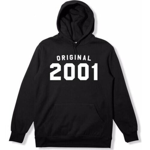 Original 2001 Fashion Women Sweatshirt Hoodies 100% Cotton Crewneck 19 Birthday Pullovers Full Long Sleeve Top Shirt