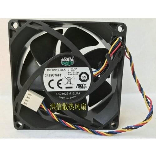 Original 8025 fa08025m12lpa 12V 0.45a 4-wire PWM mute temperature control CPU fan