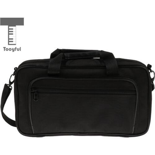 Tooyful Portable Black Oboe Carrying & Shoulder Gig Bag Handbag with Wooden Case Woodwind Instrument Accessory