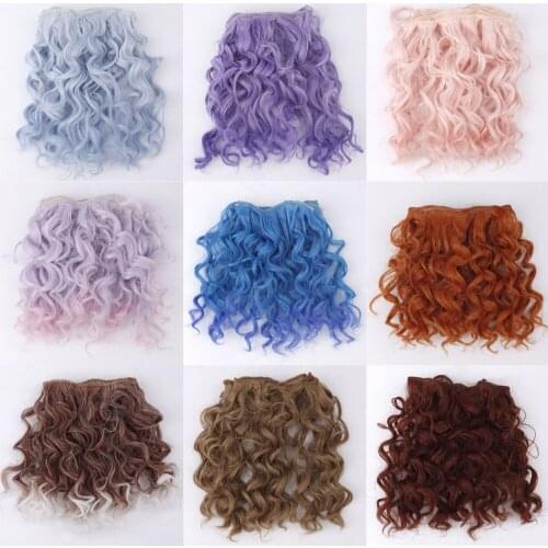 Handmade Rag Doll DIY 1/3 1/4 1/6 1/8 1/12 BJD SD doll wig hair row imitation wool roll 15cm diy hair Doll Accessories