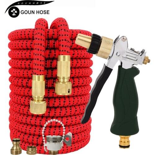 High Pressure Washer Water Gun Hose Garden Watering Hose Adjustable Nozzle Telescopic Magic Hose Garden Flower Cleaning Sprayer
