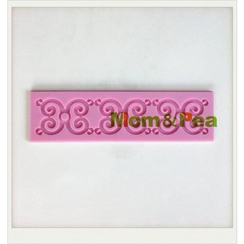 Mom&Pea GX101 Free Shipping Silicone Lace Mold Cake Decoration Fondant Cake 3D Mold Food Grade Silicone Mould