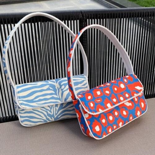 Wriufred Underarm bag summer new bohemian style handbag zebra pattern women mobile phone makeup shoulder bag
