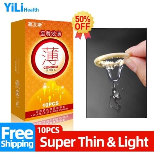 10pcs Super Ultra Thin Condoms With Ball For Men Natural Rubber Latex Cup Condom Safer Contraception Penis Sleeve
