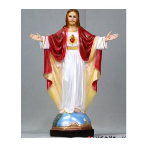 Sacred heart of Jesus stretched out its arms in support statue church resurrection family prayer Figure Statue art Sculpture