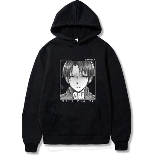 Japan Anime Attack On Titan Hoodies Men Cool Cartoon Manga Ackerman Hoody Pullover Tops Fashion Casual Oversized Sweatshirt Male