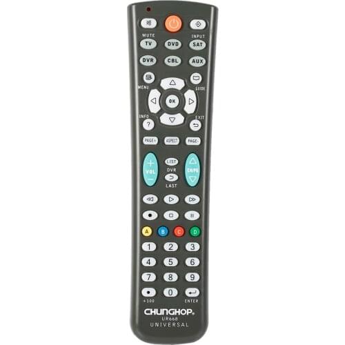 Universal Remote Control for Chunghop UR668 TV DVD SAT DVR CBL AUX Operating 6 Devices Controller