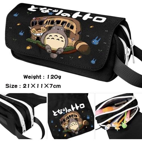 Anime My Neighbour Totoro Waterproof Pencil Case Cartoon Student MakeUp Bag Zipper Boy Girl Stationery Pen Bag Cosmetic Bag