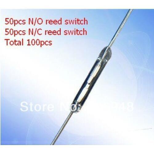 50pcs N/C normally closed reed switch+50pcs N/O normally open reed switch