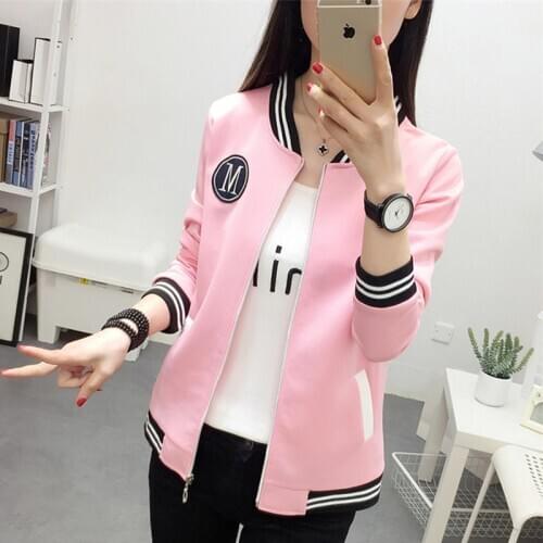2021 Summer Women Zipper Long Sleeve Bomber Jacket Coats Outwear Stylish Casual Basic Tops Baseball Female Jacket High Quality