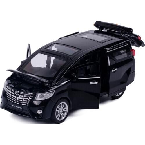 1: 32 Simulation Toyota Alphard Alloy Car Model Light Music 6 Door Metal Toy Car Childrens Birthday Gift Black Car