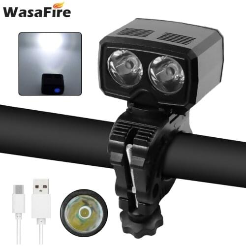 2* XPE LED Mini Bicycle Light Super Bright Cycling Head Lamp USB Rechargeable Mountain Bike Front Lamp 5 Modes Cycling Headlight