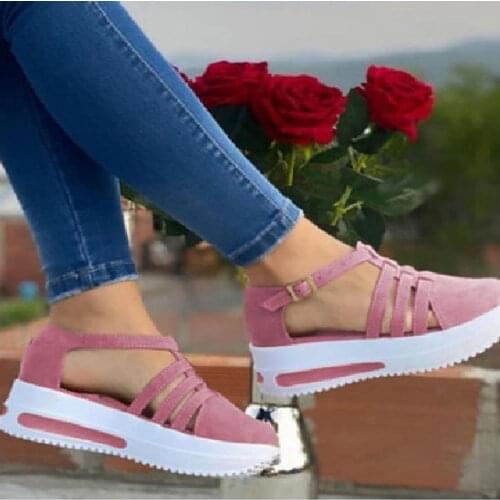 2021 Summer Wedges Shoes for Women Open Toe Beach Female Sandals Multicolor Slingback Sandals Platform Ladies Sandals Plus Size