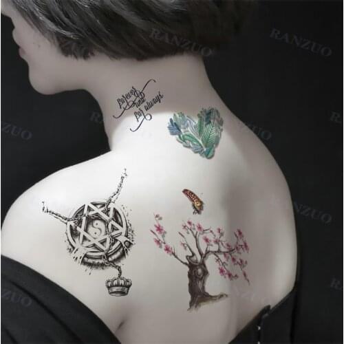 Body Art Tattoo Sticker Ladies Chest Waist Arm Clavicle Foot Art Temporary Tattoo