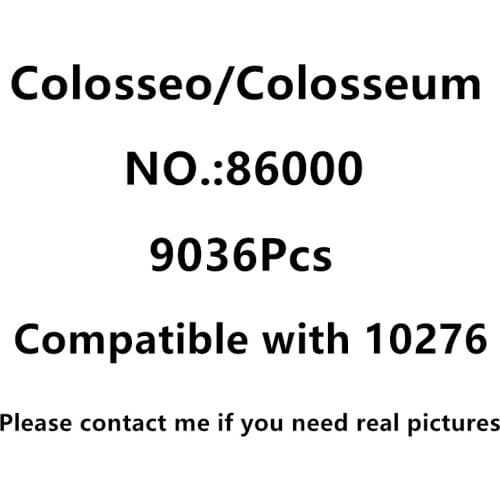 9036Pcs 86000 Movie Series Architecture City The Italy Roman Colosseum Model Building Blocks Compatible 10276 Bricks Kids Toys