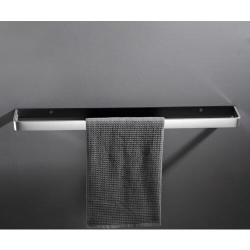 Bojia Aluminum Towel Holder Bathroom Towel bar Wall Mounted Towel Rack Two Colors Fabric Hanger For Kitchen Hardware