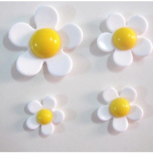 White flower color 1.5-4cm 10sets/lot cabochon ornament