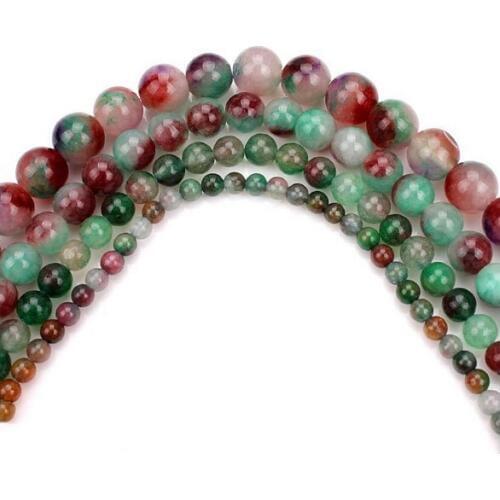 4 6 8 10mm Natural Smooth Stone Beads plus color Green purple DIY Beads