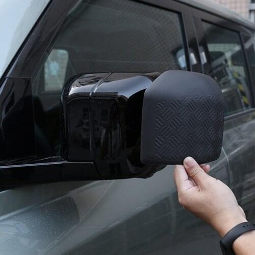 2Pcs For Land Rover Defender 110 2020 2021 ABS Black Car Side Rearview Mirror Cover Trim Anti Scratch Protection Accessories