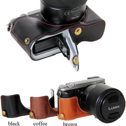 Classical PU Leather Camera Bag Half Case Cover For Panasonic Lumix DMC-GX80 DMC-GX85 GX80 GX85 Camera Half Body Set