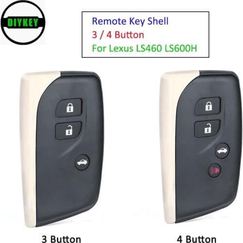 DIYKEY Smart Remote Key Shell Case Replacement Fob 3 / 4 Button for 2013 2014 2015 2016 2017 Lexus LS460 LS600H
