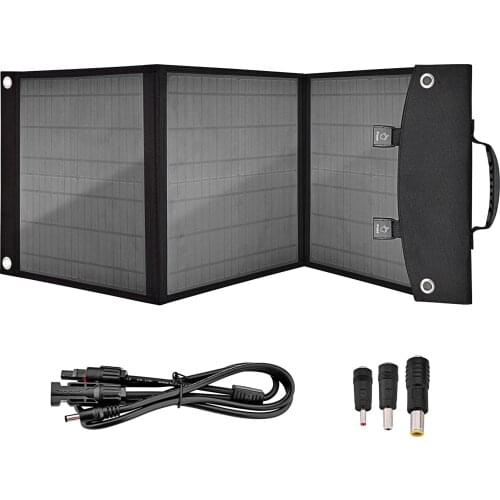 Fast-charging Dual USB monocrystalline cell 5V for laptop, mobile phone solar battery charger 50W foldable portable