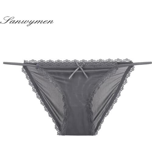 Womens Underwear Panties Lace Embroidery Sexy Mesh Low-waist Breathable Underwear Lingerie Ropa Interior Femenina Briefs ST-V43