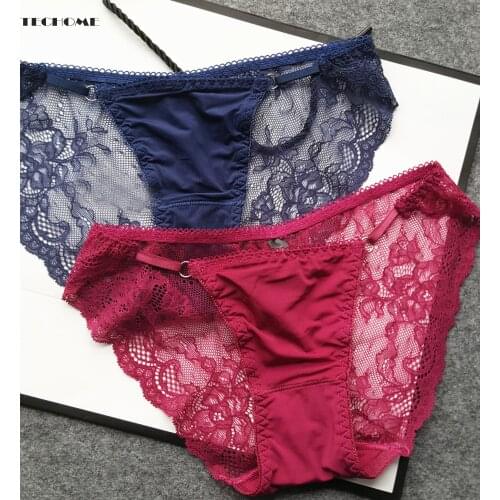 European Sext Thong Womens Lace Metal Thin Belt Ladies Briefs Bikini Briefs Women Underwear Black G-string