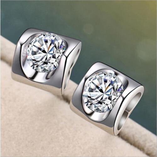 Exquisite Zircon Heart Earrings For Women Jewelry Cute Hollow Heart Lady Silver Plated Earrings Girls Bride Wedding Bijou