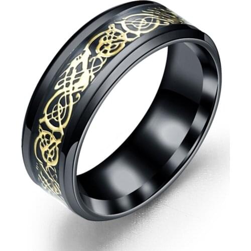 Stainless Steel Rings for Women Men Jewelry Engagement Retro Vintage Steel Wedding Black Rings Wide 8mm