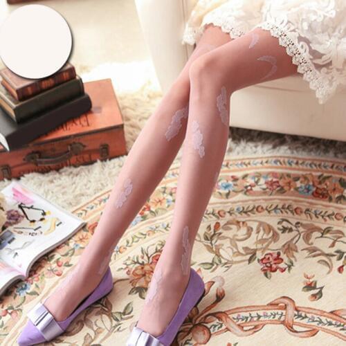 Pantyhose Women Tights Rose Flower Print Tights Lace Entirely Seamless Female Collant Slim Tights Sexy Sheer Stockings Tights