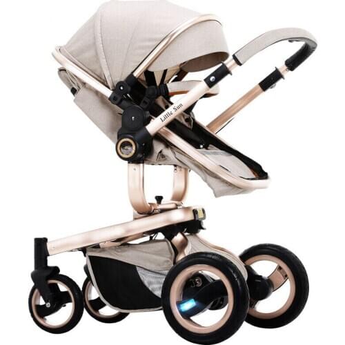 Stroller Can Sit and Lie High Landscape Four Wheel Shock Absorption Super Wide Two-way Baby Stroller