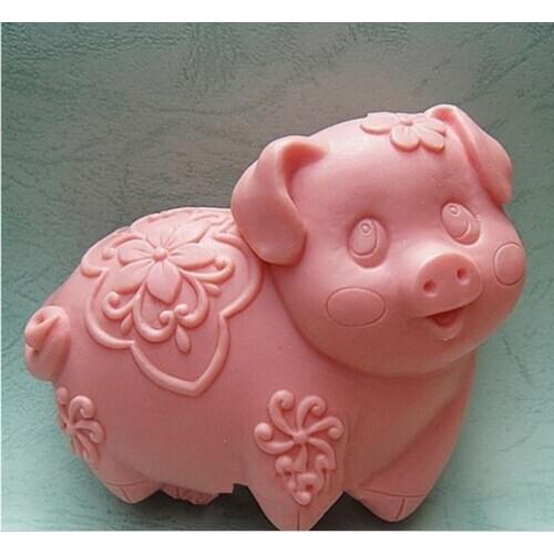 Cute Pig Craft Art Silicone Soap mold Craft Molds DIY Handmade soap mold