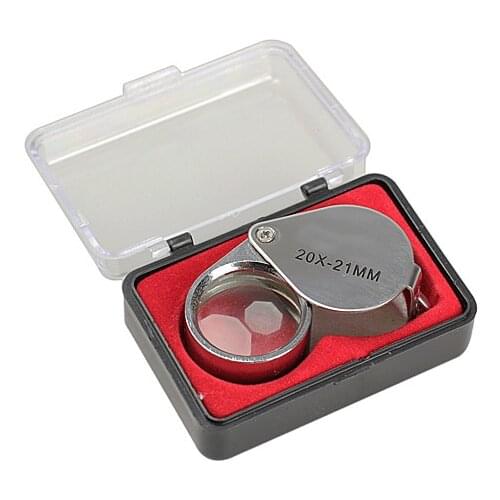 100% Brand New and High Quality Mini Jeweler Loupe 20 x 21mm Eye Magnifying Glass Magnifier with Case for Watch Making Industry