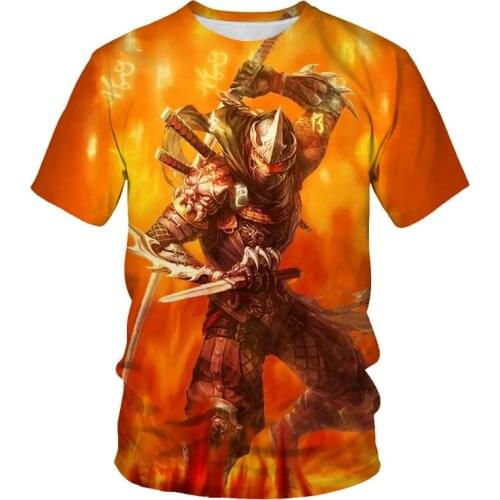 2021 summer new style with knife general 3D mens printing pattern cool short-sleeved casual T-shirt clothing