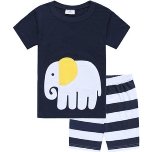 New Baby Kids Pajamas Set Summer Children Short Sleeve Cotton Sleepwear Boys Cartoon Pyjamas Girls Cute Home Clothing Nightwear