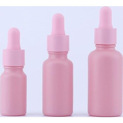 200pcs Reagent Eye Dropper Drop Pink Glass Aromatherapy Liquid Pipette Bottle Refillable Bottles 10ml 20ml 30ml