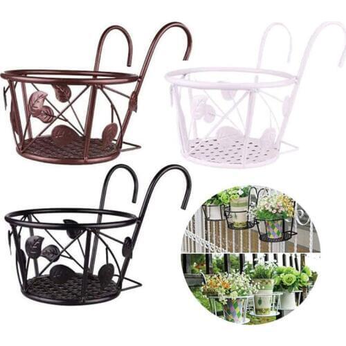 Railing Potted Plant Hanging Flower Pot Storage Basket Holder Balcony Rail Porch